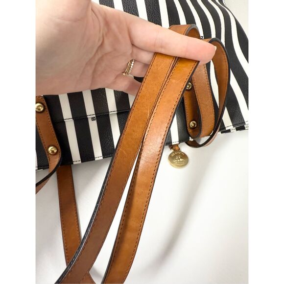 Brahmin All Day Signature Striped Tote Bag Black & White - Picture 4 of 11